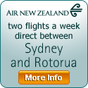Sydney-Rotorua direct trans-tasman flights from Dec 12, 2009 with Air New Zealand